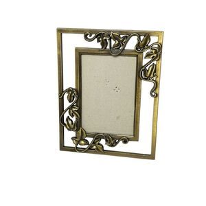 The Weston Gallery ornate brass tone open leaf frame 3.5 X 5.